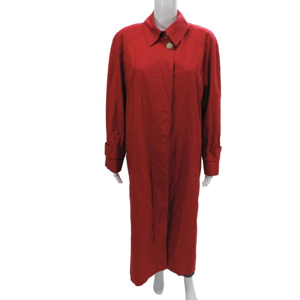 Burberrys Womens Red 100% Cotton Coat Button Size 10